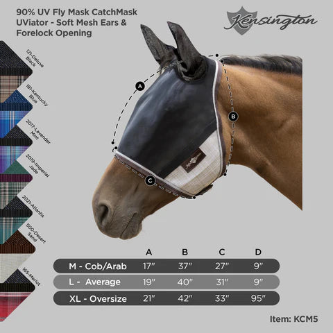 Kensington UViator 90% UV-protective catch fly mask with ears