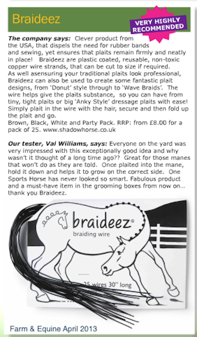 Braideez review, Farm & Equine April 2013