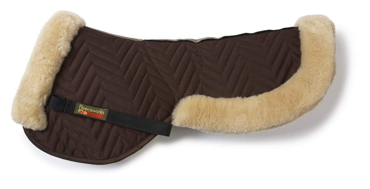 Fleeceworks Merino sheepskin Perfect Balance shimmable half pad with memory foam front inserts