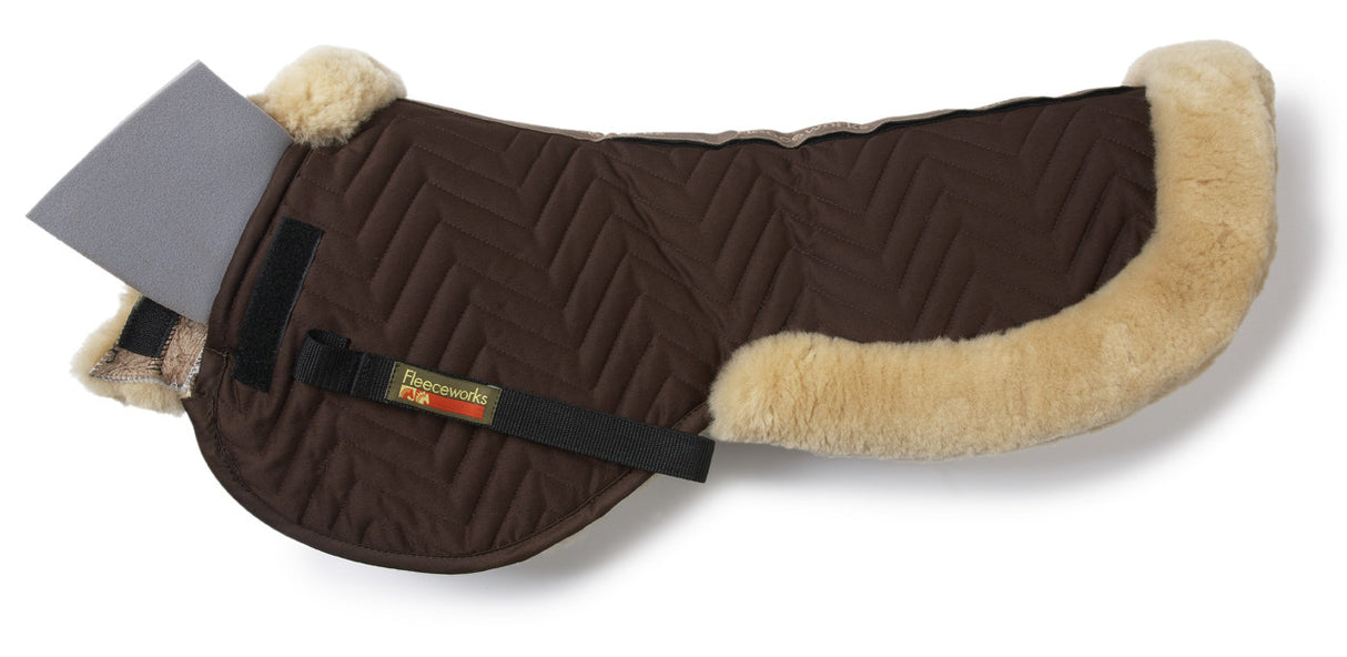 Fleeceworks Merino sheepskin Perfect Balance shimmable half pad with memory foam front inserts