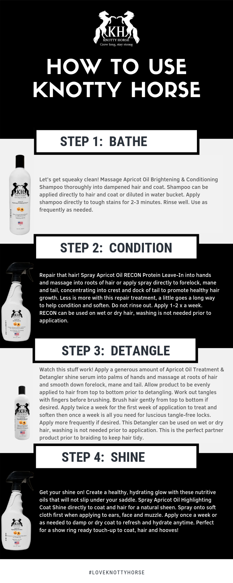 Knotty Horse oil treatment and detangler 350ml Shadow Horse