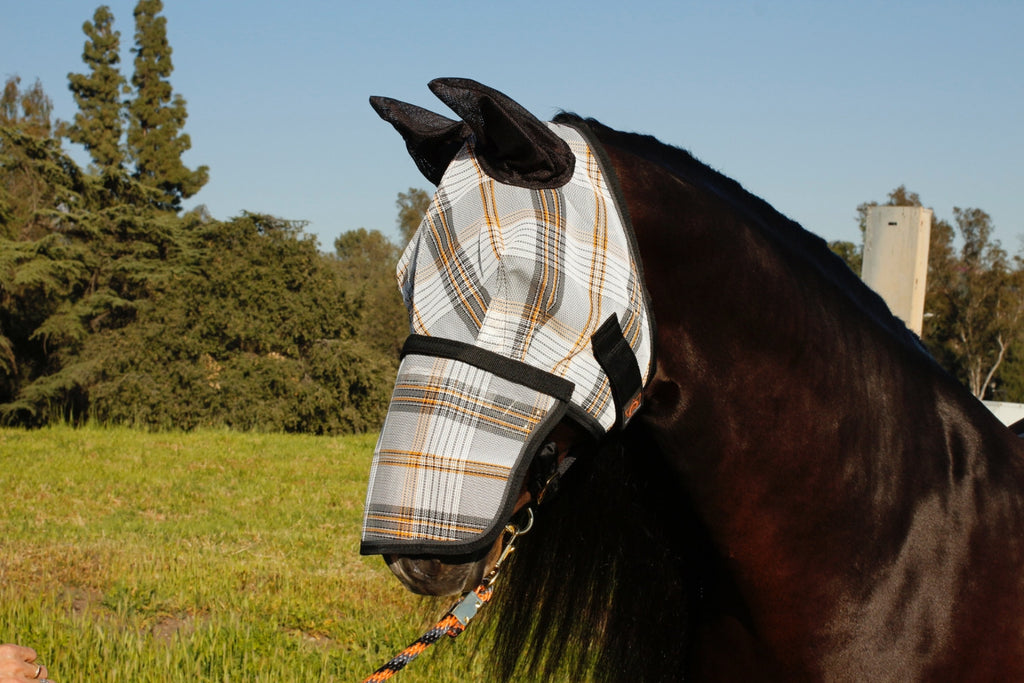 Kensington fly mask with removable nose piece & soft mesh ears