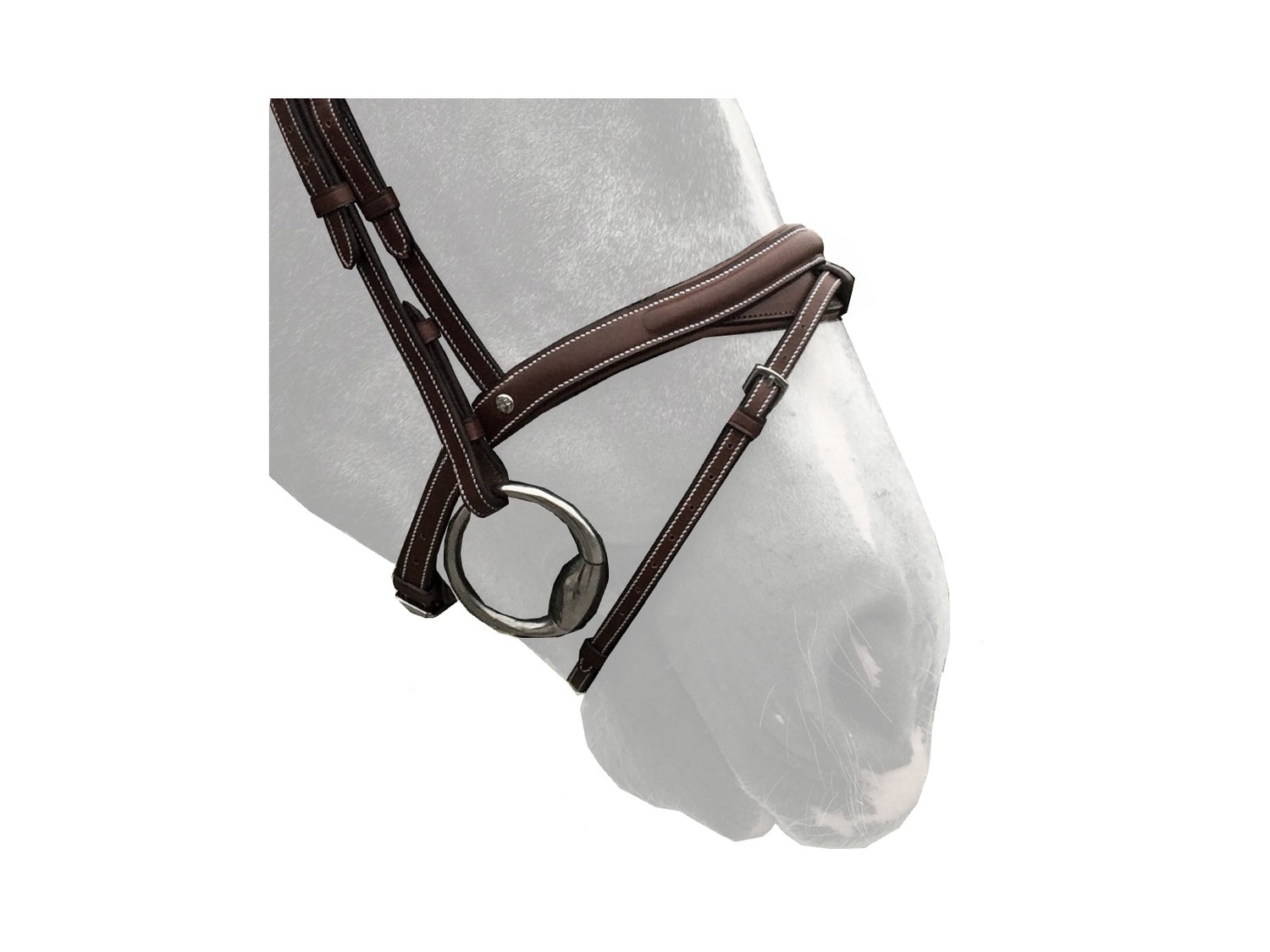 Silver Crown half-moon noseband with removable flash